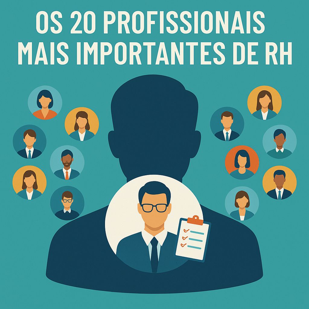 Imagem ilustrativa dos 20 profissionais de RH mais influentes do Brasil em 2025, destaque para liderança, inovação e gestão de pessoas